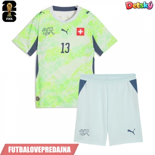 Lacne Dětský Futbalové dres Švajčiarsko Ricardo Rodriguez #13 MS 2026 Krátky Rukáv - Preč (+ trenírky)